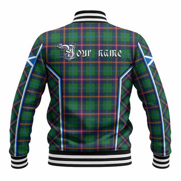 Young Tartan Crest Baseball Jacket Scotland Coat of Arm Flag Style