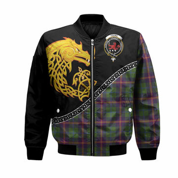 Young Tartan Crest Bomber Jacket Legendary Dragon Knot Half Style