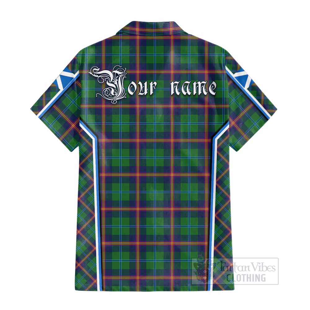 Young Tartan Crest Cotton Hawaiian Shirt Scotland Coat of Arm Flag Style - Tartan Vibes Clothing