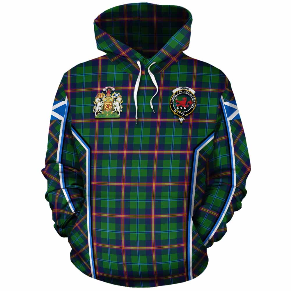 Young Tartan Crest Cotton Hoodie Scotland Coat of Arm Flag Style - Tartan Vibes Clothing