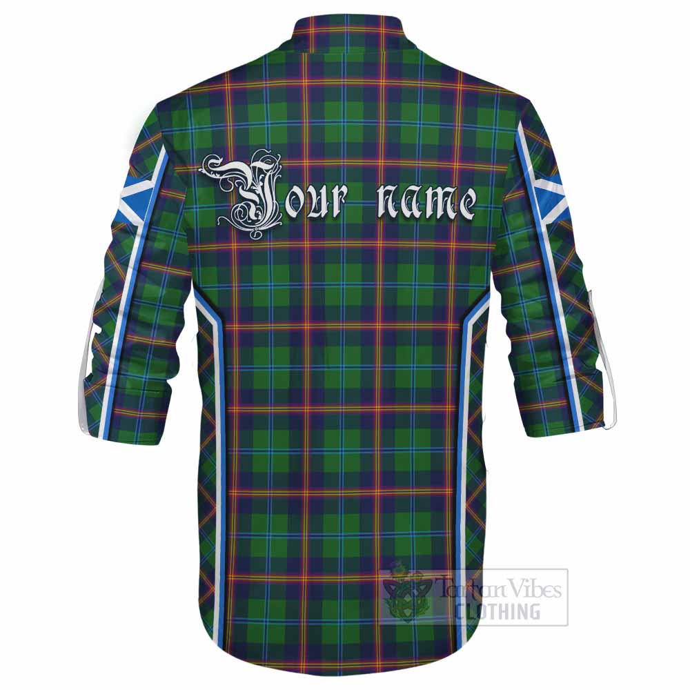 Young Tartan Crest Ghillie Kilt Shirt Scotland Coat of Arm Flag Style - Tartan Vibes Clothing