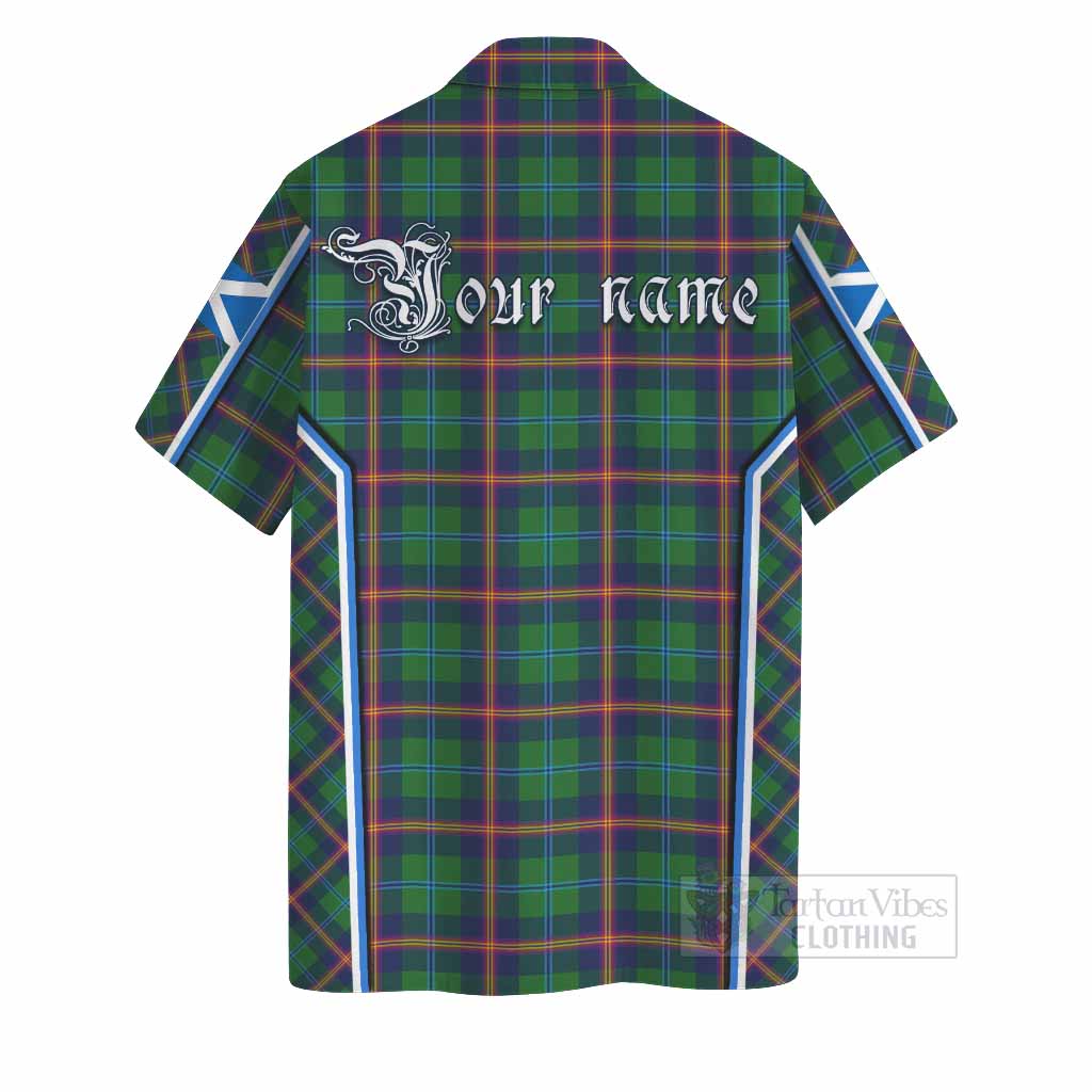 Young Tartan Crest Hawaiian Shirt Scotland Coat of Arm Flag Style - Tartan Vibes Clothing