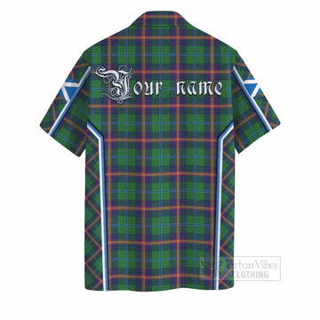 Young Tartan Crest Hawaiian Shirt Scotland Coat of Arm Flag Style