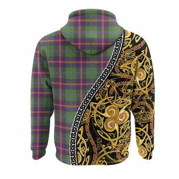 Young Tartan Crest Hoodie Celtic Knot and Triple Trickle Spiral Symbols