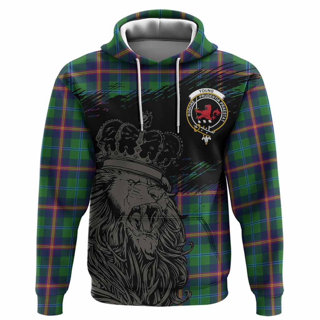 Young Tartan Crest Hoodie Crowned Lion Heritage Style