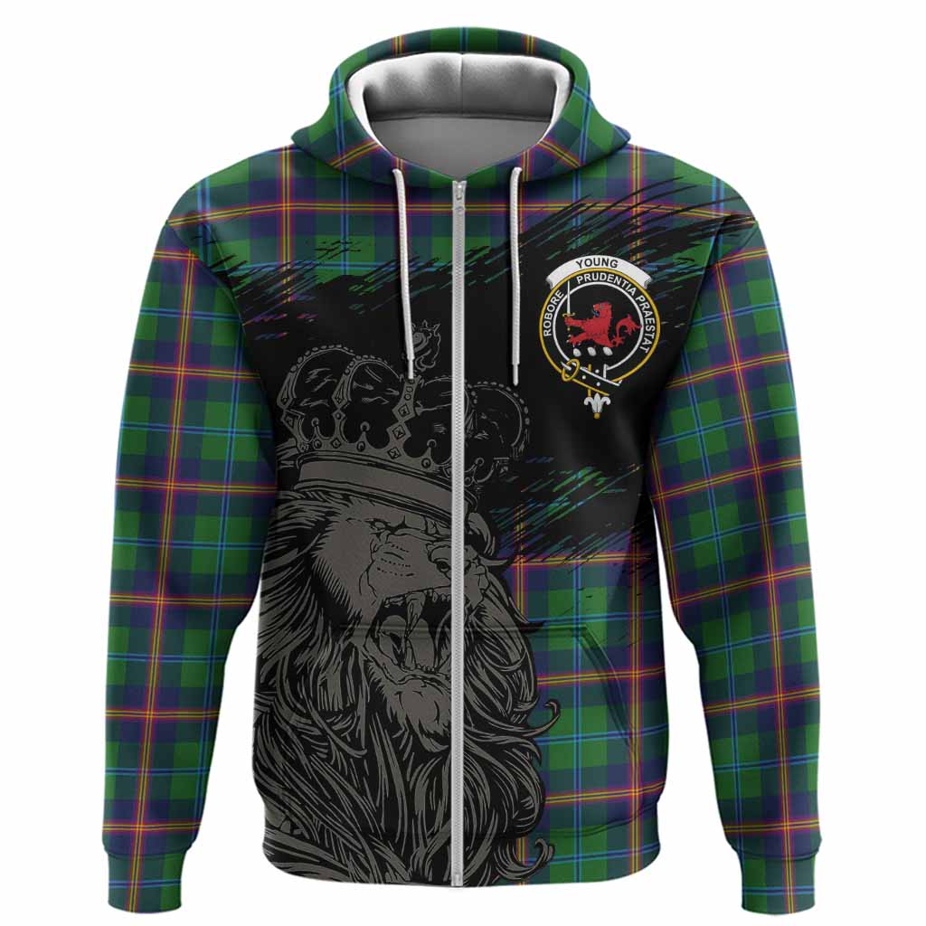 Young Tartan Crest Hoodie Crowned Lion Heritage Style
