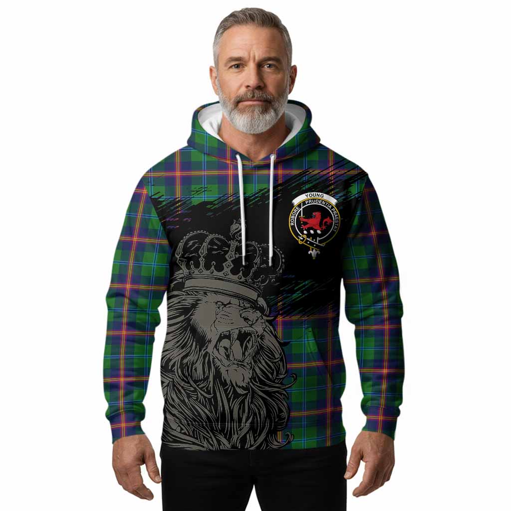 Young Tartan Crest Hoodie Crowned Lion Heritage Style