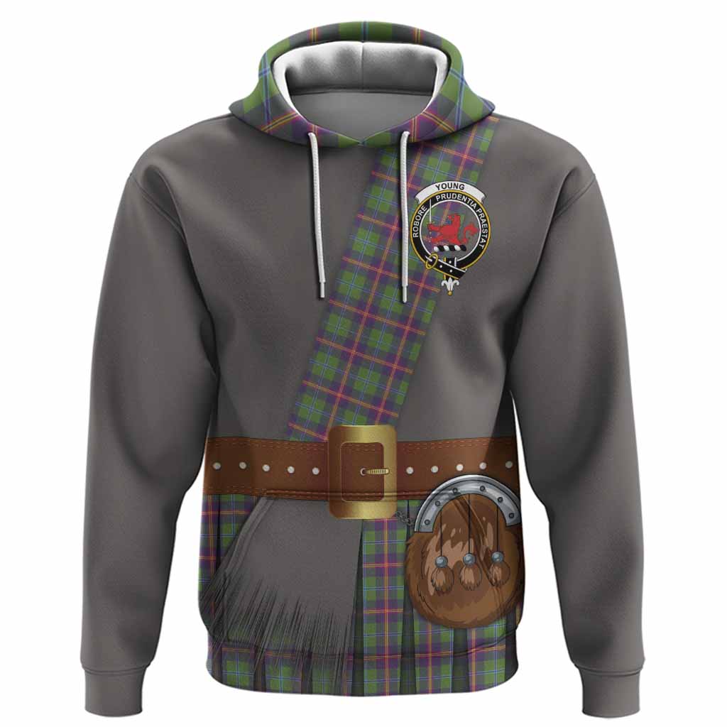 Young Tartan Crest Hoodie Kilt Costume Style