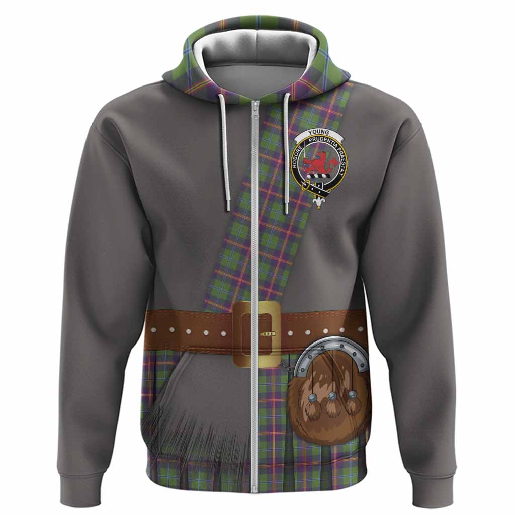 Young Tartan Crest Hoodie Kilt Costume Style