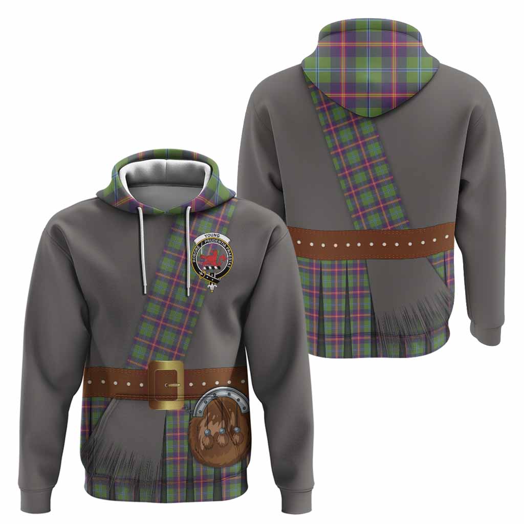 Young Tartan Crest Hoodie Kilt Costume Style