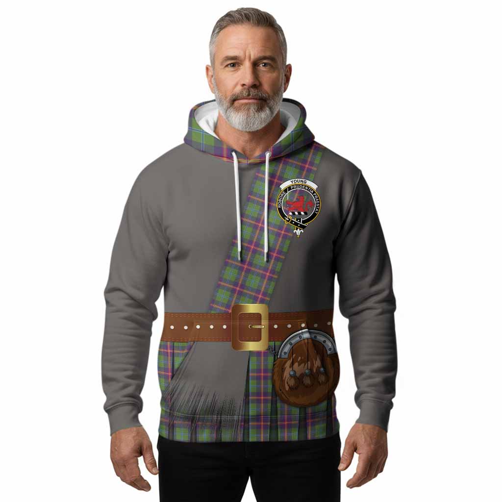 Young Tartan Crest Hoodie Kilt Costume Style