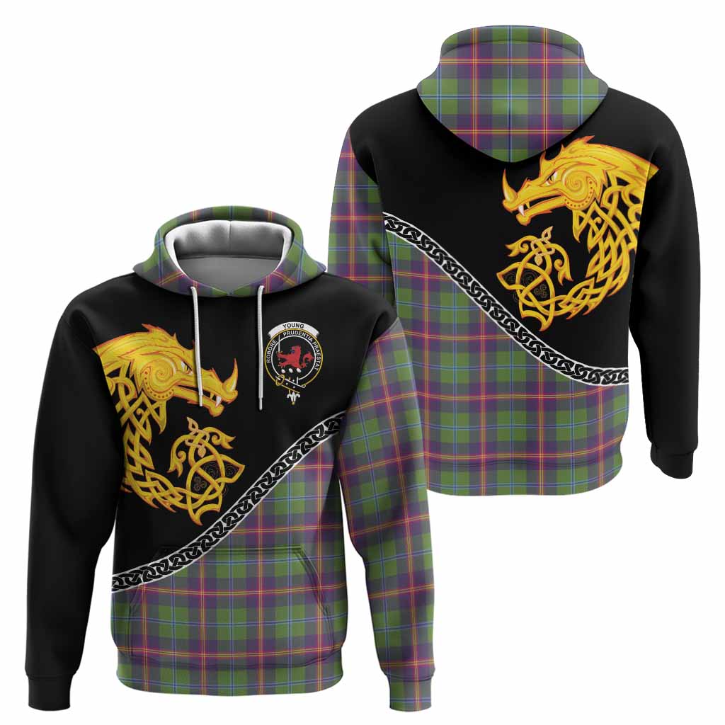 Young Tartan Crest Hoodie Legendary Dragon Knot Half Style