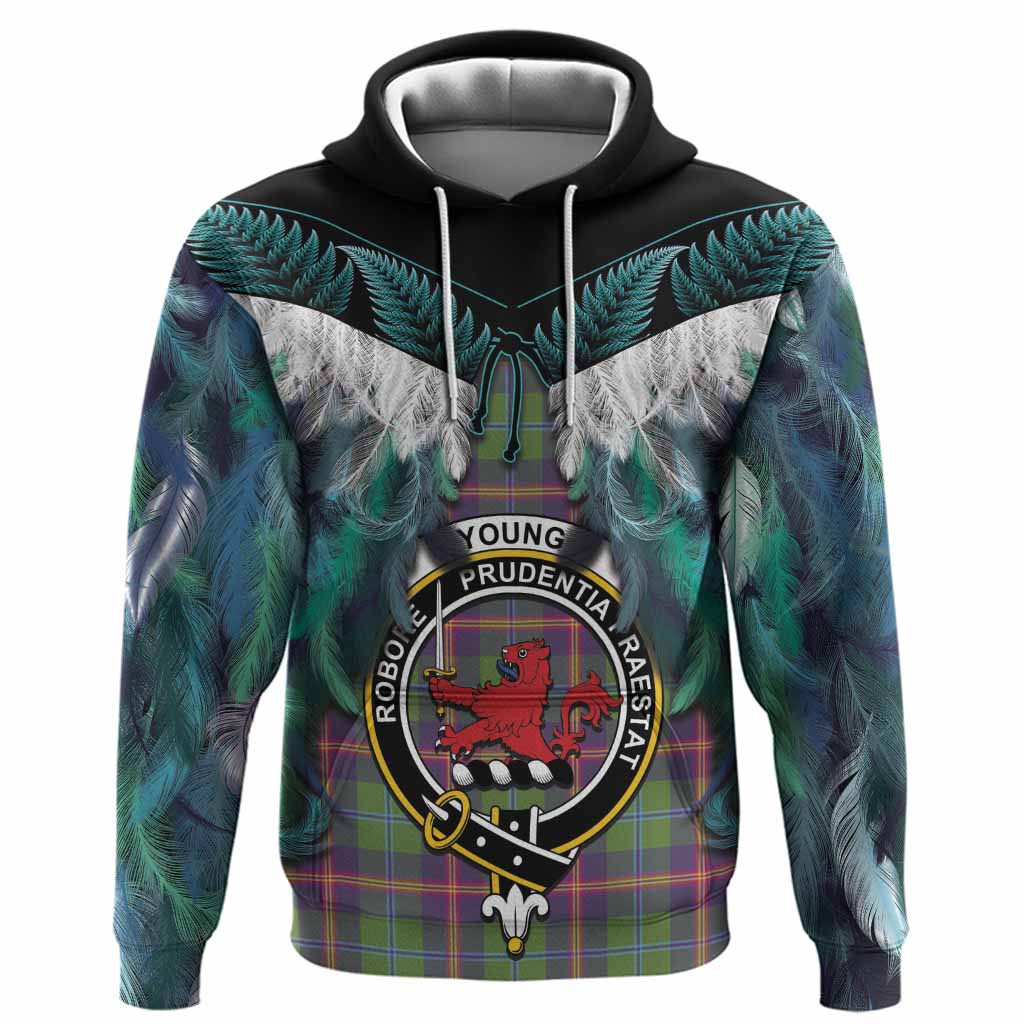 Young Tartan Crest Hoodie New Zealand Maori Korowai Cloak