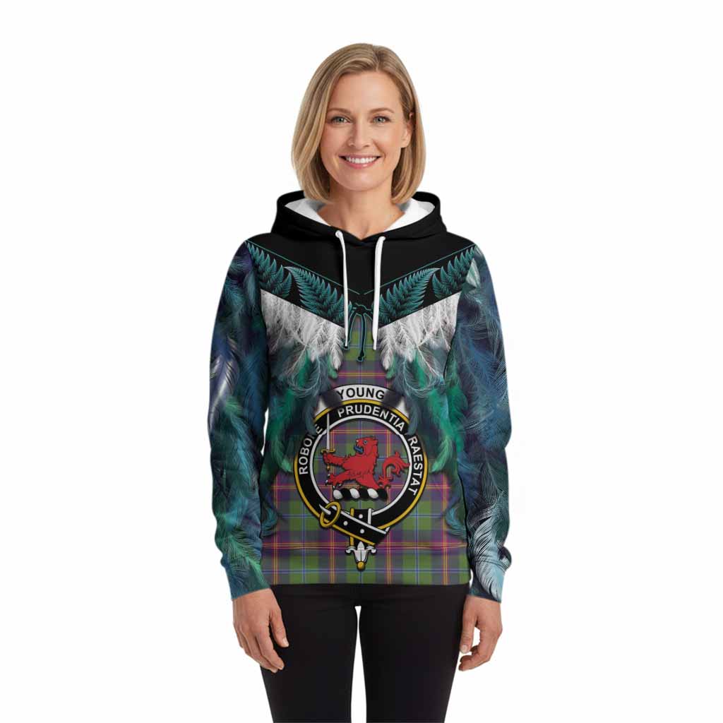 Young Tartan Crest Hoodie New Zealand Maori Korowai Cloak