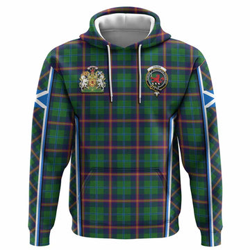 Young Tartan Crest Hoodie Scotland Coat of Arm Flag Style