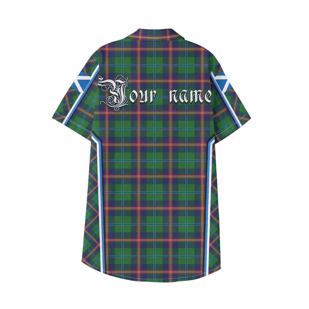 Young Tartan Crest Kid Hawaiian Shirt Scotland Coat of Arm Flag Style - Tartan Vibes Clothing