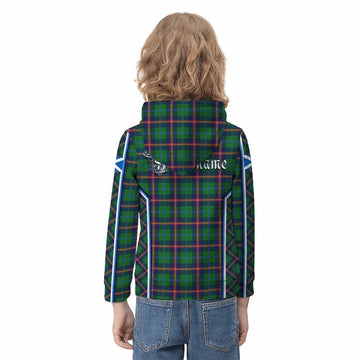 Young Tartan Crest Kid Hoodie Scotland Coat of Arm Flag Style - Tartan Vibes Clothing