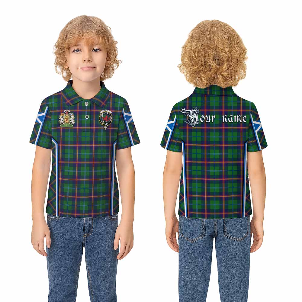 Young Tartan Crest Kid Polo Shirt Scotland Coat of Arm Flag Style - Tartan Vibes Clothing