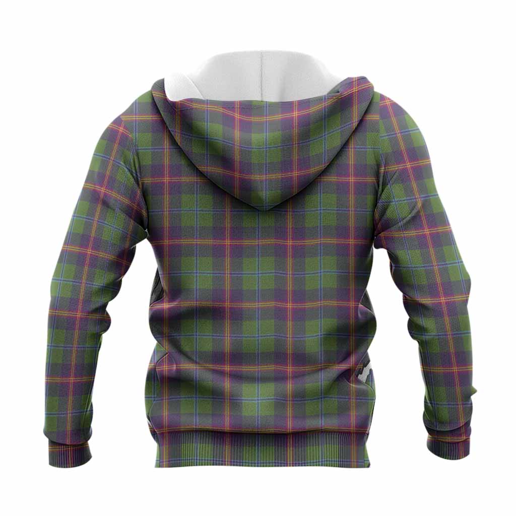 Young Tartan Crest Knitted Hoodie Ferocious Lion Style
