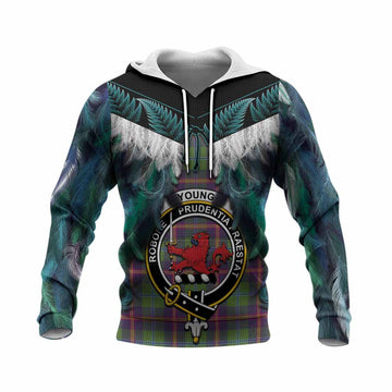 Young Tartan Crest Knitted Hoodie New Zealand Maori Korowai Cloak