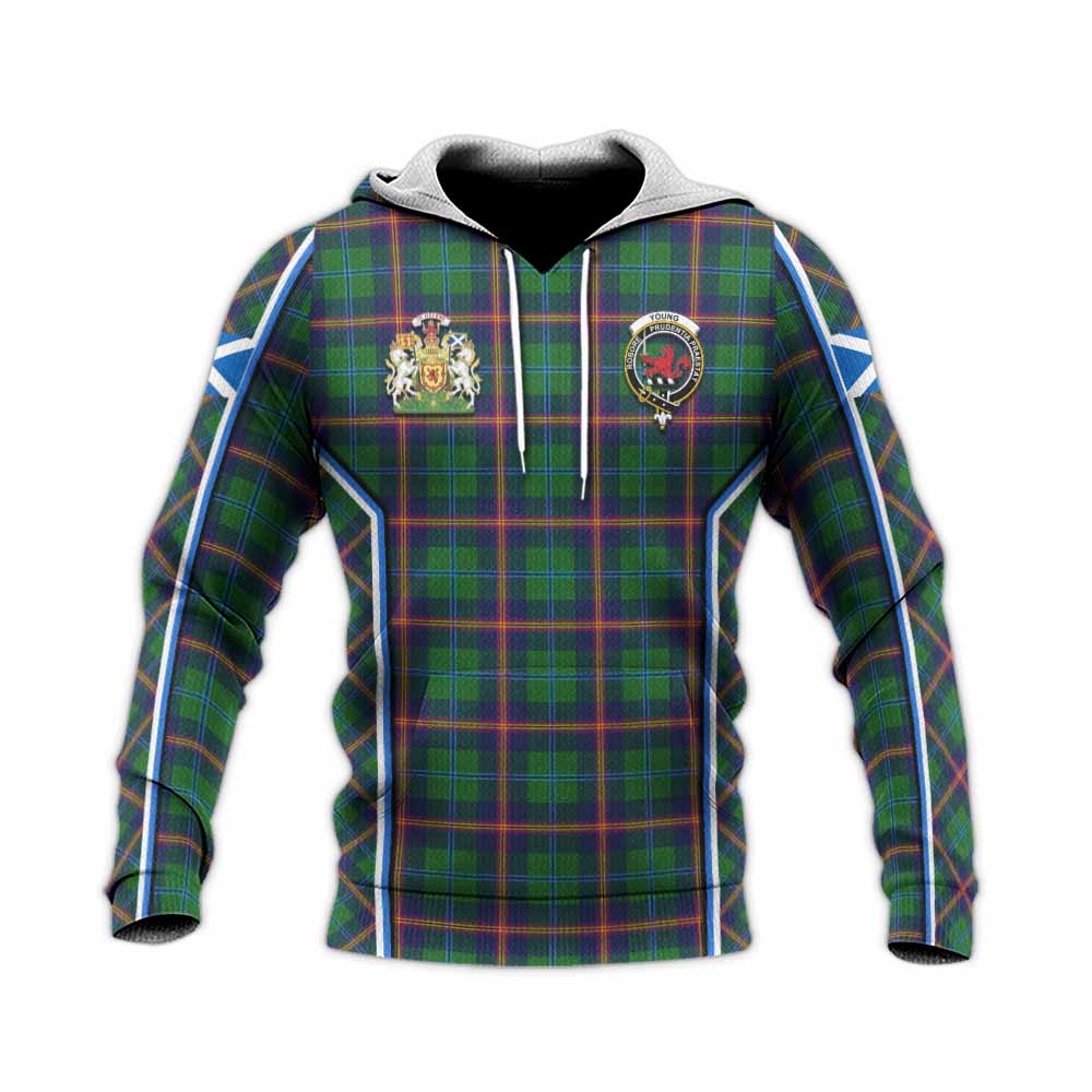Young Tartan Crest Knitted Hoodie Scotland Coat of Arm Flag Style - Tartan Vibes Clothing