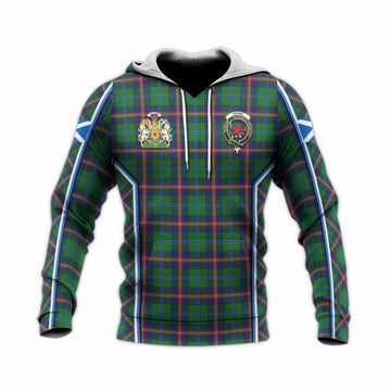Young Tartan Crest Knitted Hoodie Scotland Coat of Arm Flag Style - Tartan Vibes Clothing