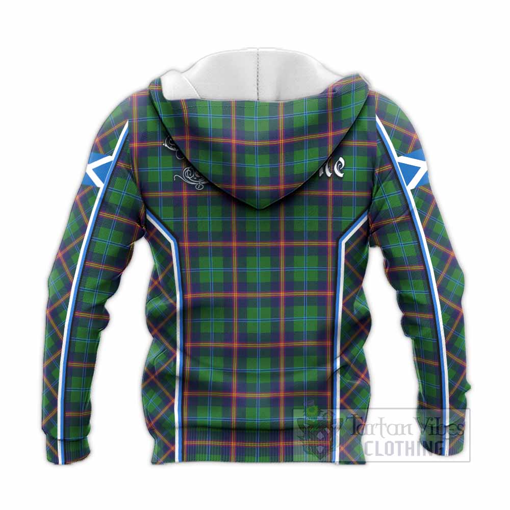 Young Tartan Crest Knitted Hoodie Scotland Coat of Arm Flag Style - Tartan Vibes Clothing