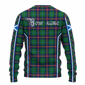 Young Tartan Crest Knitted Sweater Scotland Coat of Arm Flag Style - Tartan Vibes Clothing