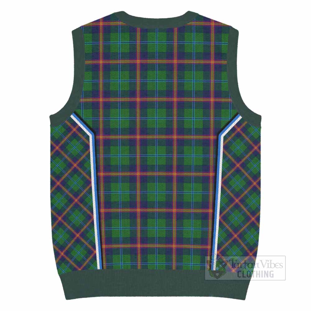 Young Tartan Crest Knitted V-Neck Vest Scotland Coat of Arm Flag Style - Tartan Vibes Clothing