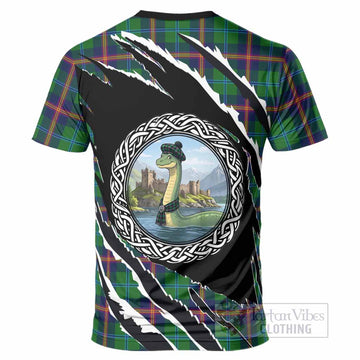 Young Tartan Crest Loch Ness Monster T-Shirt Celtic Knot Nessie Art