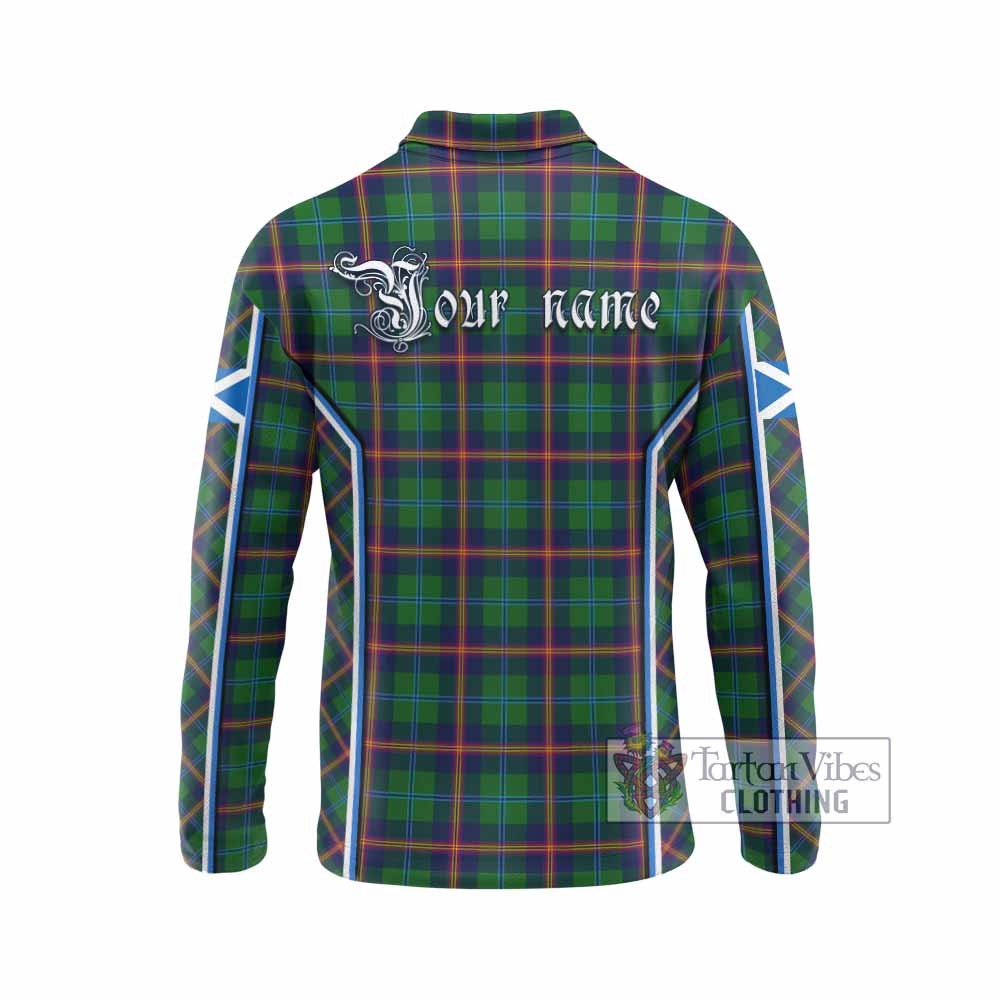 Young Tartan Crest Long Sleeve Polo Shirt Scotland Coat of Arm Flag Style - Tartan Vibes Clothing