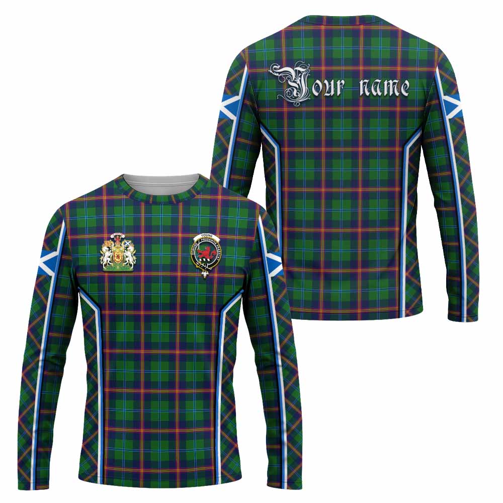 Young Tartan Crest Long Sleeve T-Shirt Scotland Coat of Arm Flag Style - Tartan Vibes Clothing