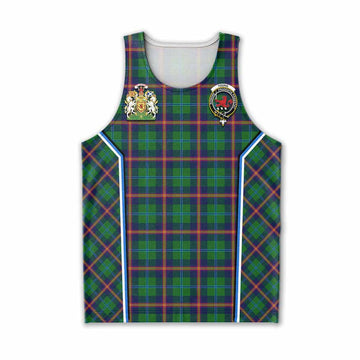 Young Tartan Crest Men Tank Top Scotland Coat of Arm Flag Style
