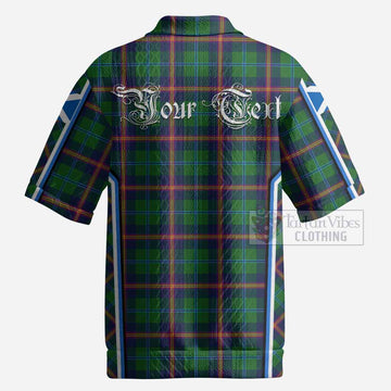 Young Tartan Crest Men’s Polo Sweater Top Scotland Coat of Arm Flag Style