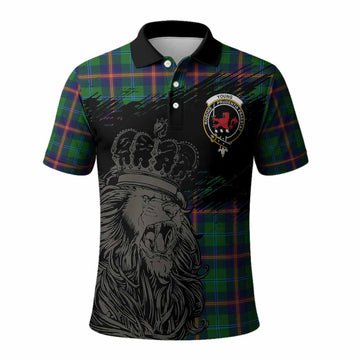 Young Tartan Crest Polo Shirt Crowned Lion Heritage Style