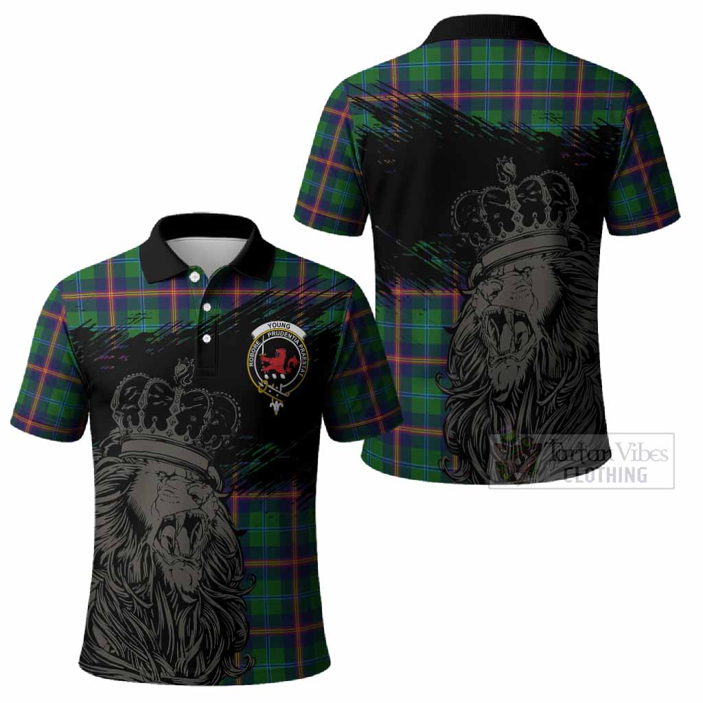 Young Tartan Crest Polo Shirt Crowned Lion Heritage Style