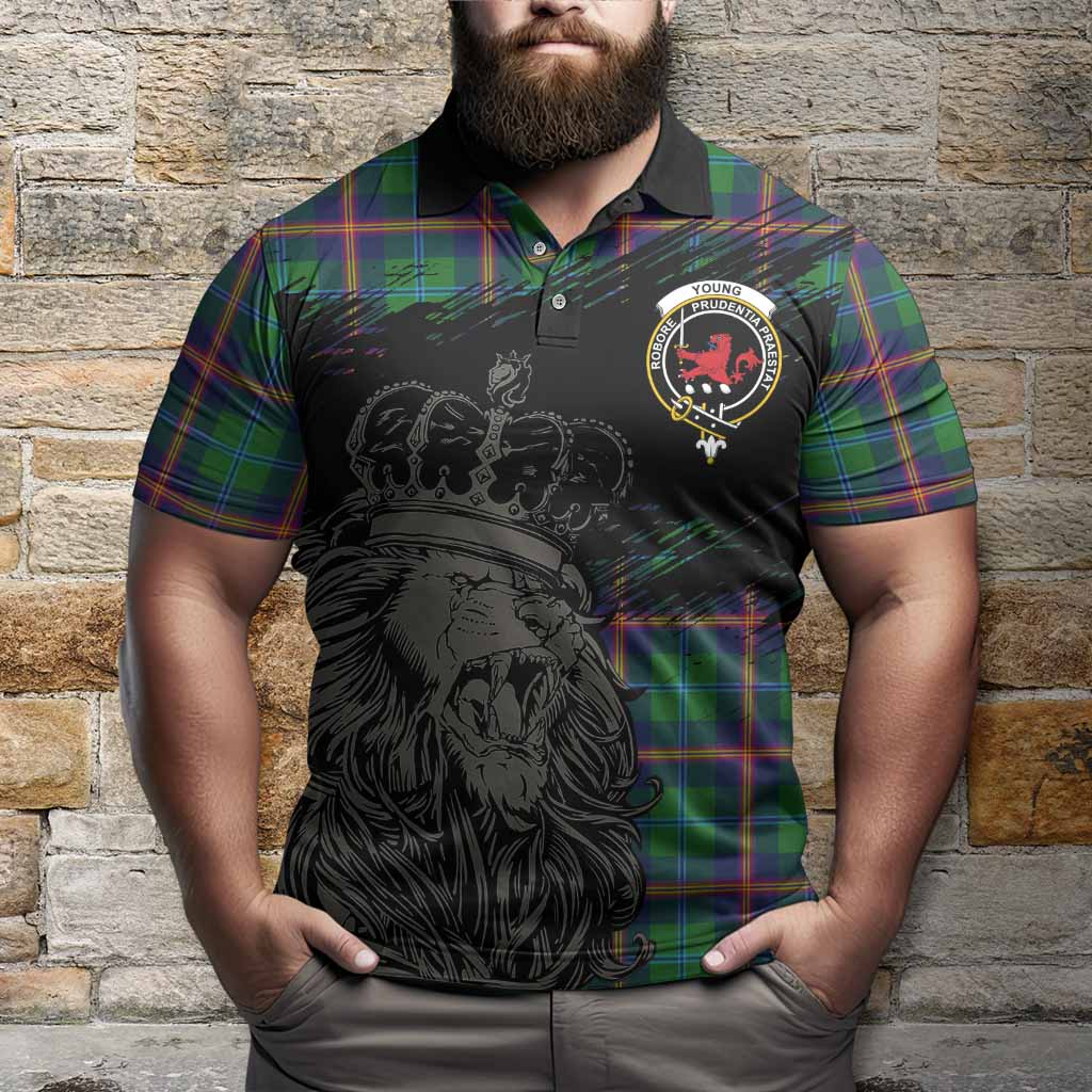 Young Tartan Crest Polo Shirt Crowned Lion Heritage Style