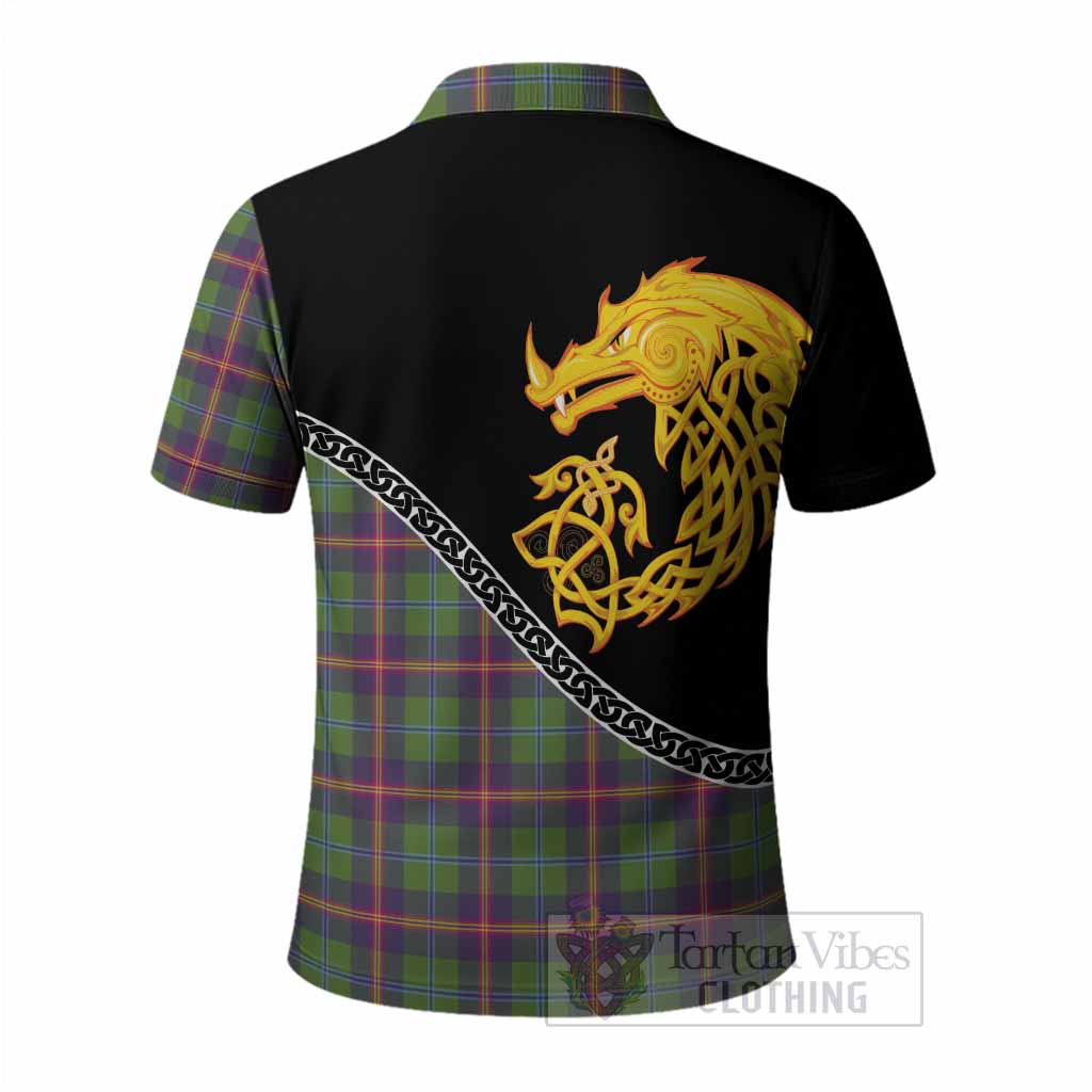 Young Tartan Crest Polo Shirt Legendary Dragon Knot Half Style