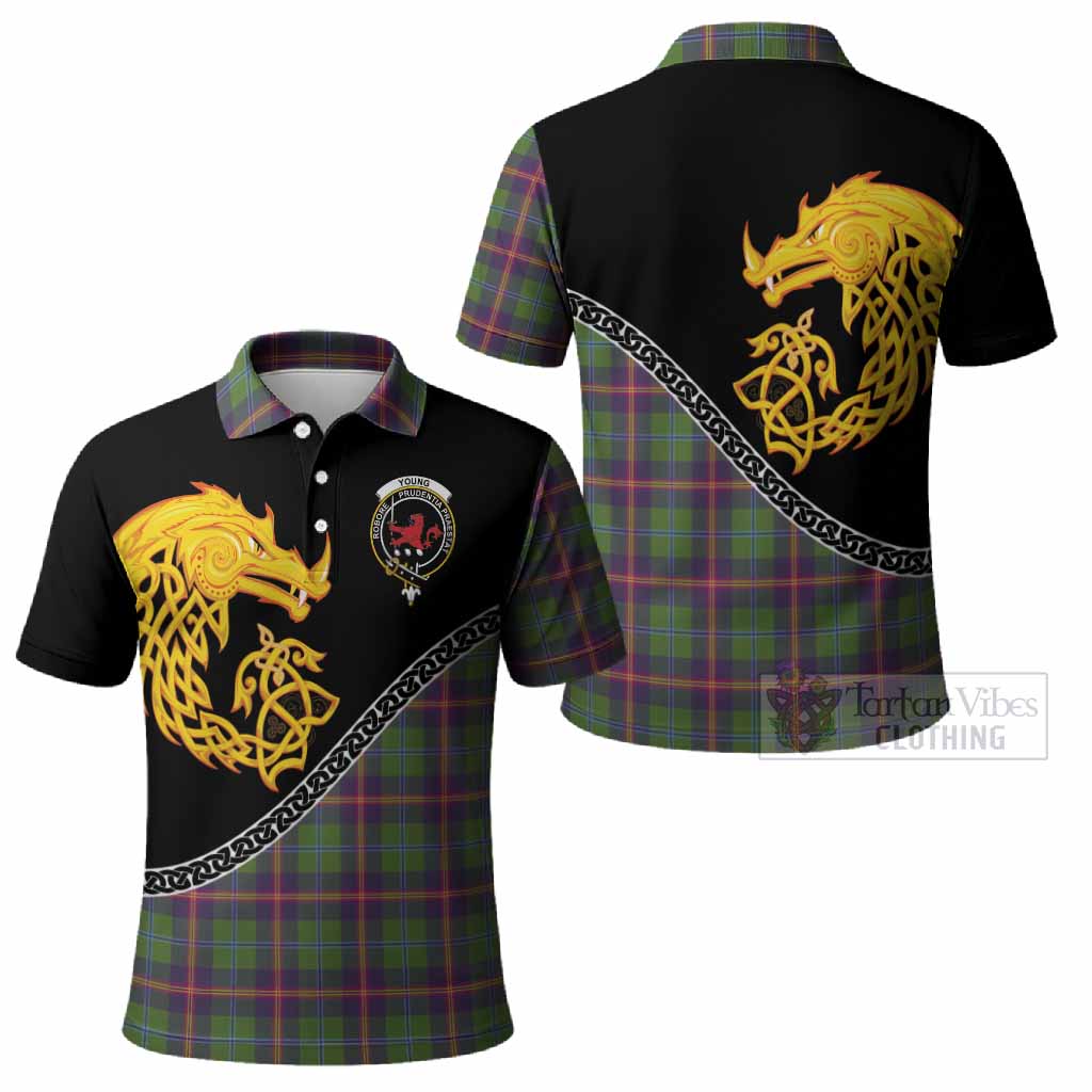 Young Tartan Crest Polo Shirt Legendary Dragon Knot Half Style