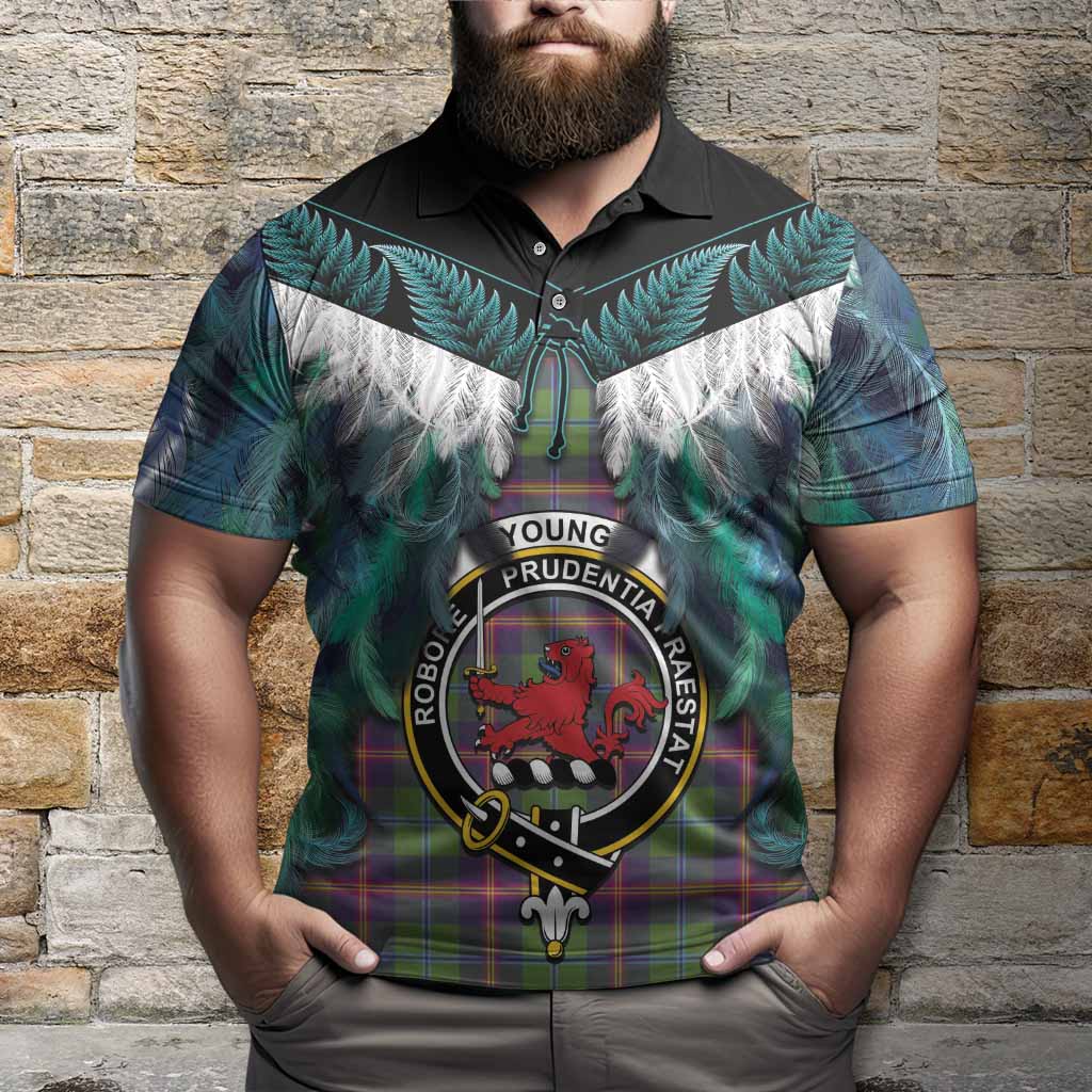 Young Tartan Crest Polo Shirt New Zealand Maori Korowai Cloak