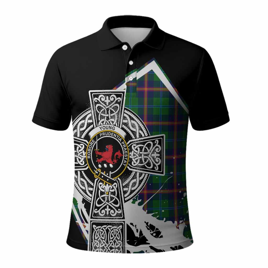 Young Tartan Crest Polo Shirt Scottish Celtic Cross Heritage Kid - Tartan Vibes Clothing