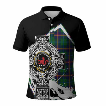 Young Tartan Crest Polo Shirt Scottish Celtic Cross Heritage Kid - Tartan Vibes Clothing