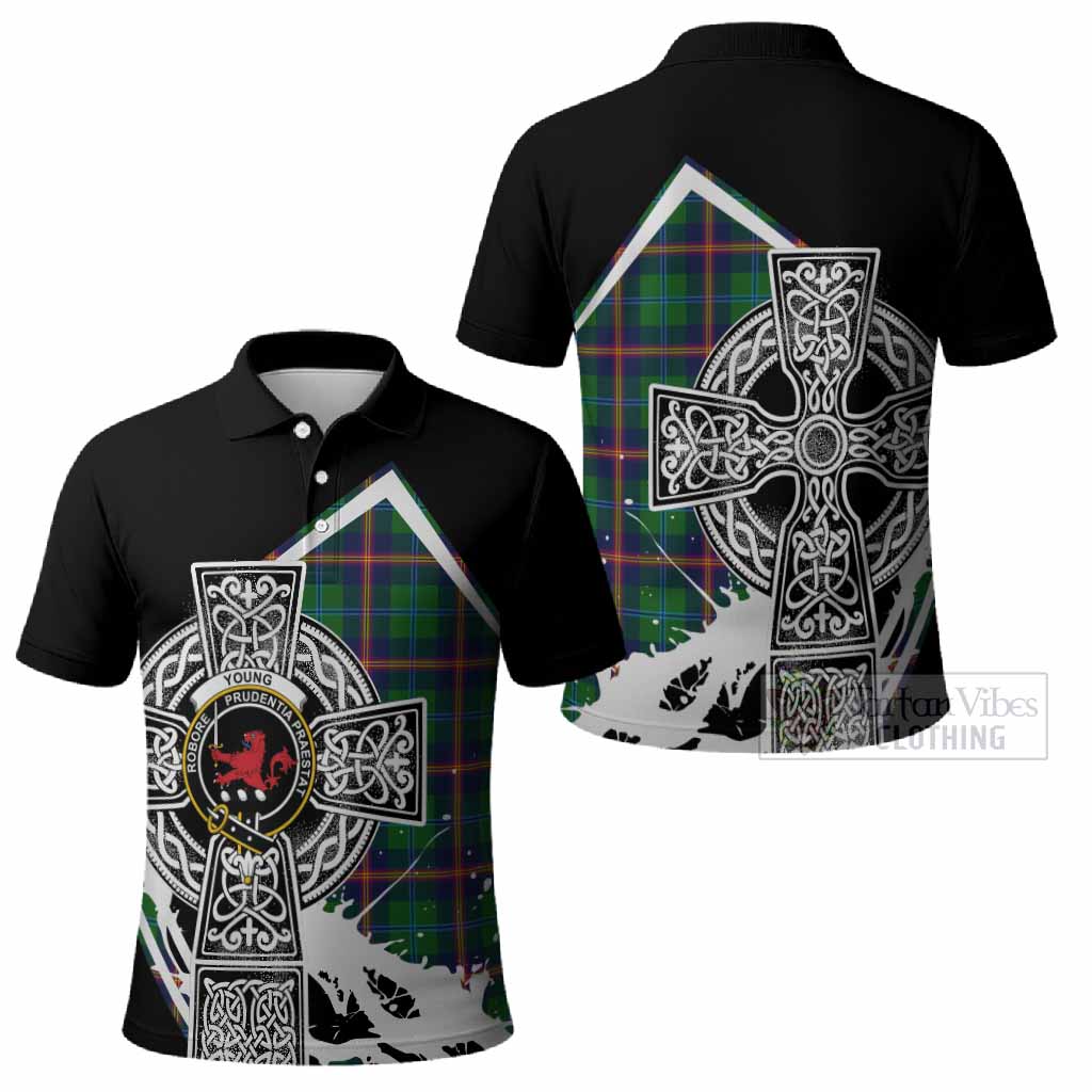 Young Tartan Crest Polo Shirt Scottish Celtic Cross Heritage - Tartan Vibes Clothing
