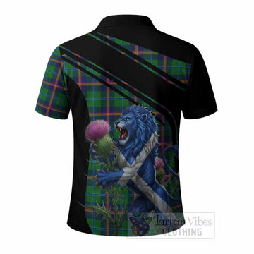 Young Tartan Crest Polo Shirt Scottish Lion Rampant Thistle