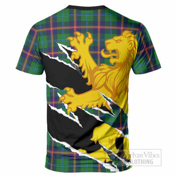 Young Tartan Crest Scottish T-Shirt Heraldic Golden Lion