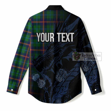 Young Tartan Crest Scottish Women Casual Shirt Dragon and Thistle