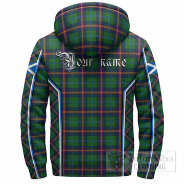 Young Tartan Crest Sherpa Hoodie Scotland Coat of Arm Flag Style