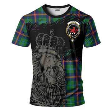 Young Tartan Crest T-Shirt Crowned Lion Heritage Style