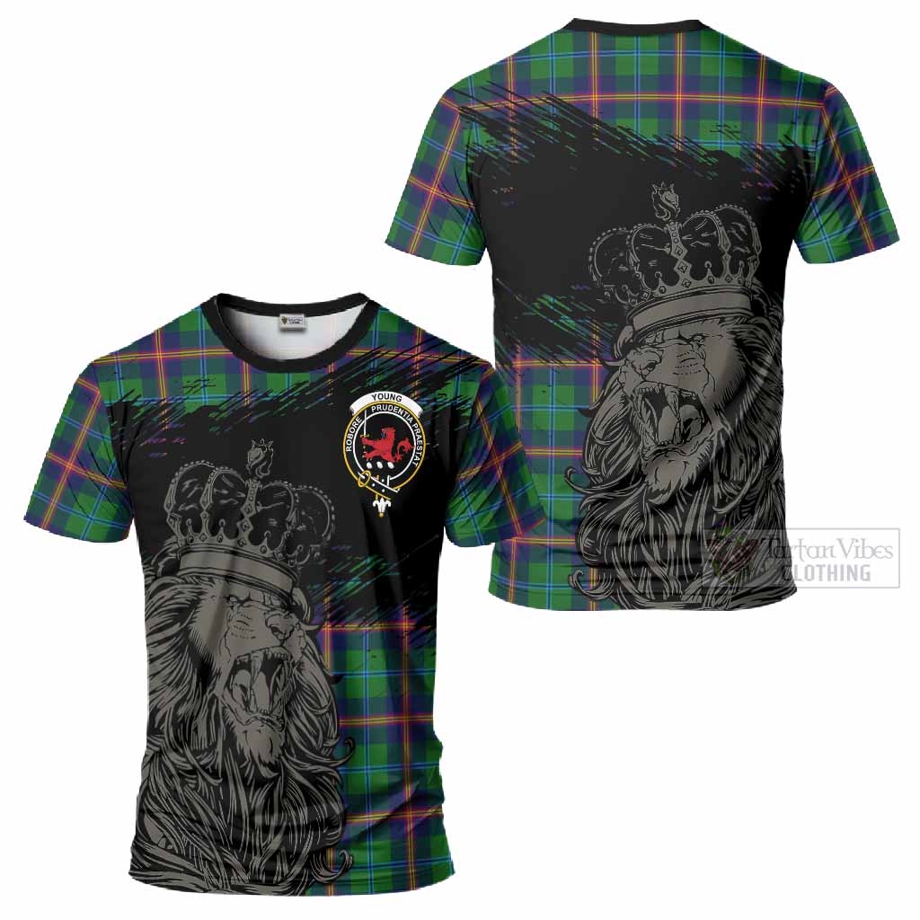 Young Tartan Crest T-Shirt Crowned Lion Heritage Style
