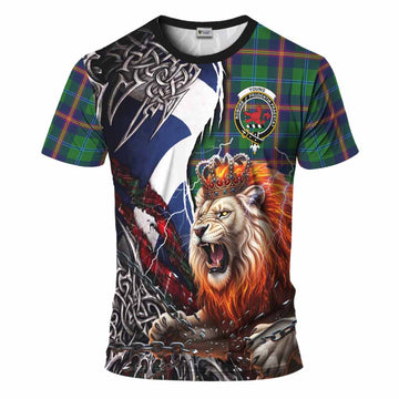 Young Tartan Crest T-Shirt Heritage Flag Grunge Celtic Knot and Lion Rampant